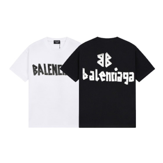 2025🆕 Balenciaga Metallic Tape Logo Print Short-Sleeve T-Shirt